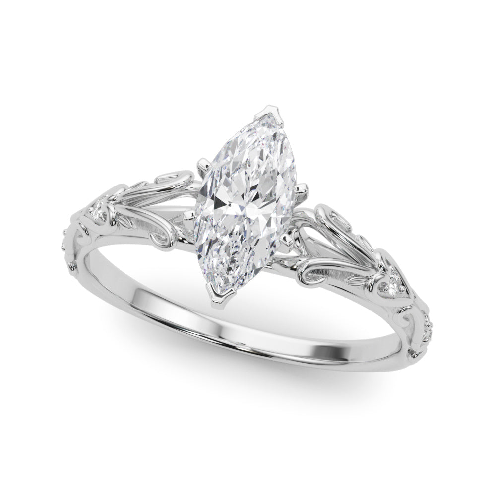 Accented Vintage-Inspired Engagement Ring – Setting (Size 4.5)