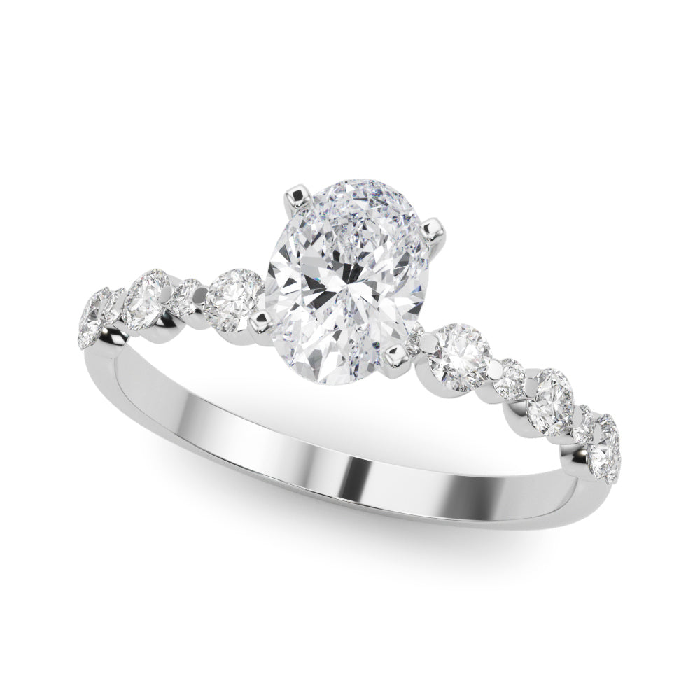 Single Shared-Prong Alternating Round-Sized Engagement Ring – Setting (Size 6.25)