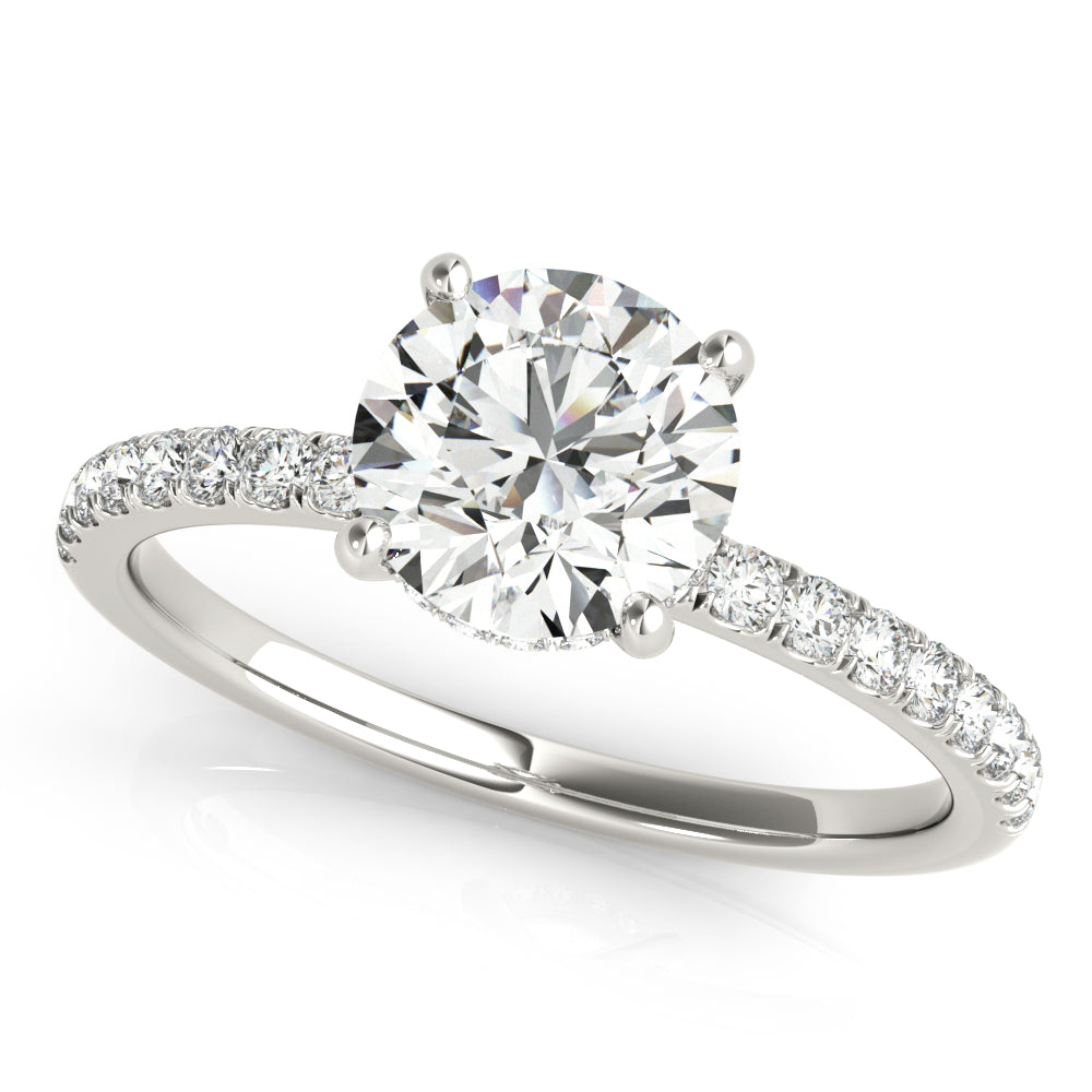 Round Hidden Halo Engagement Ring – Setting (Size 5.5)