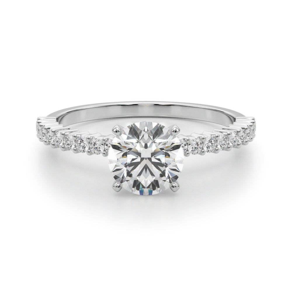 Single Row Shared Prong Engagement Ring – Setting (Size 5.25)