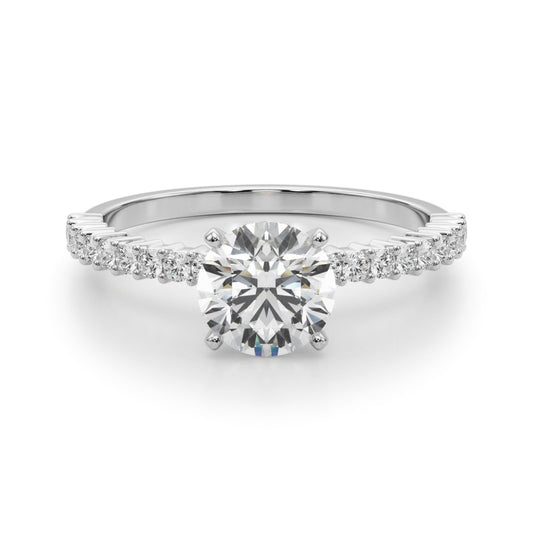 Single Row Shared Prong Engagement Ring – Setting (Size 5.25)