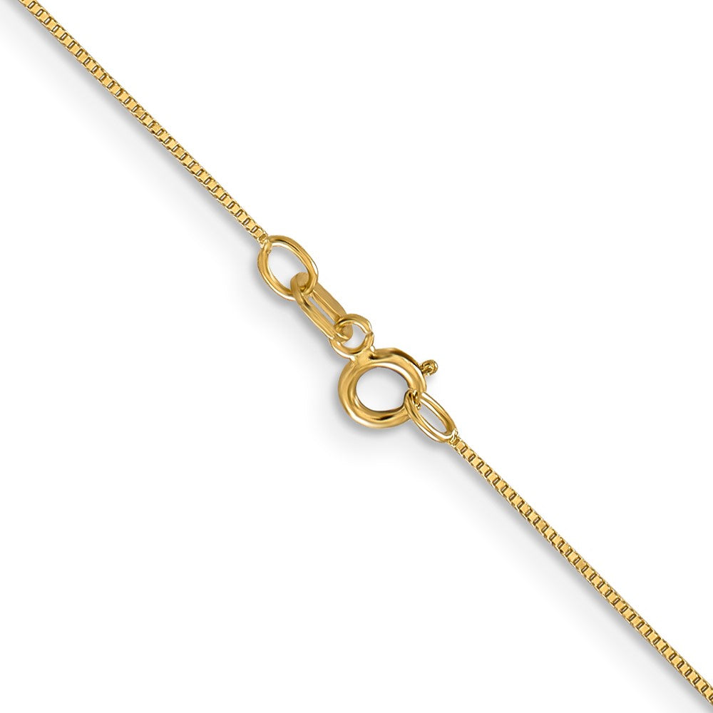 14K Carded .5mm Box Link with Spring Ring Clasp Chain