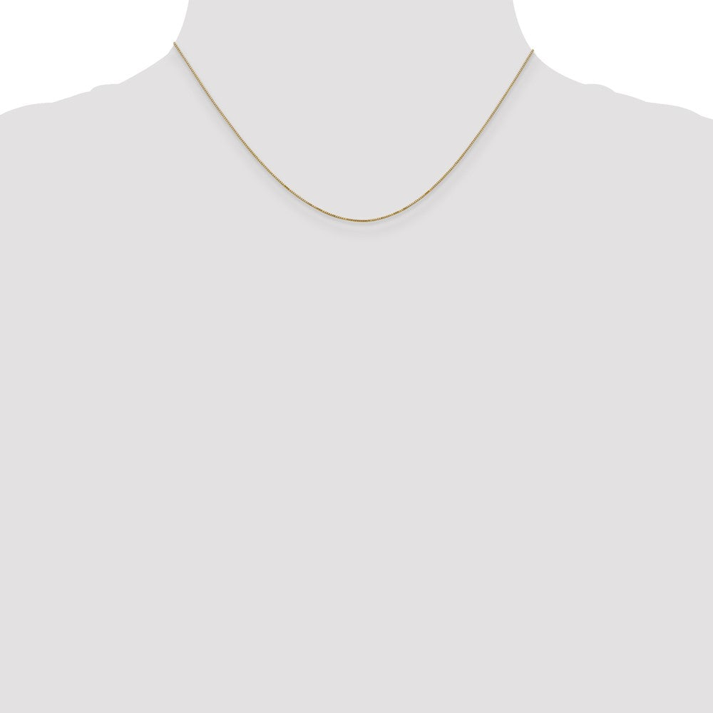 14K Carded .5mm Box Link with Spring Ring Clasp Chain