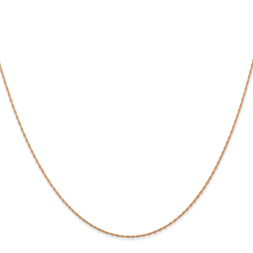 14K Rose Gold Carded .5mm Cable Rope with Spring Ring Clasp Chain