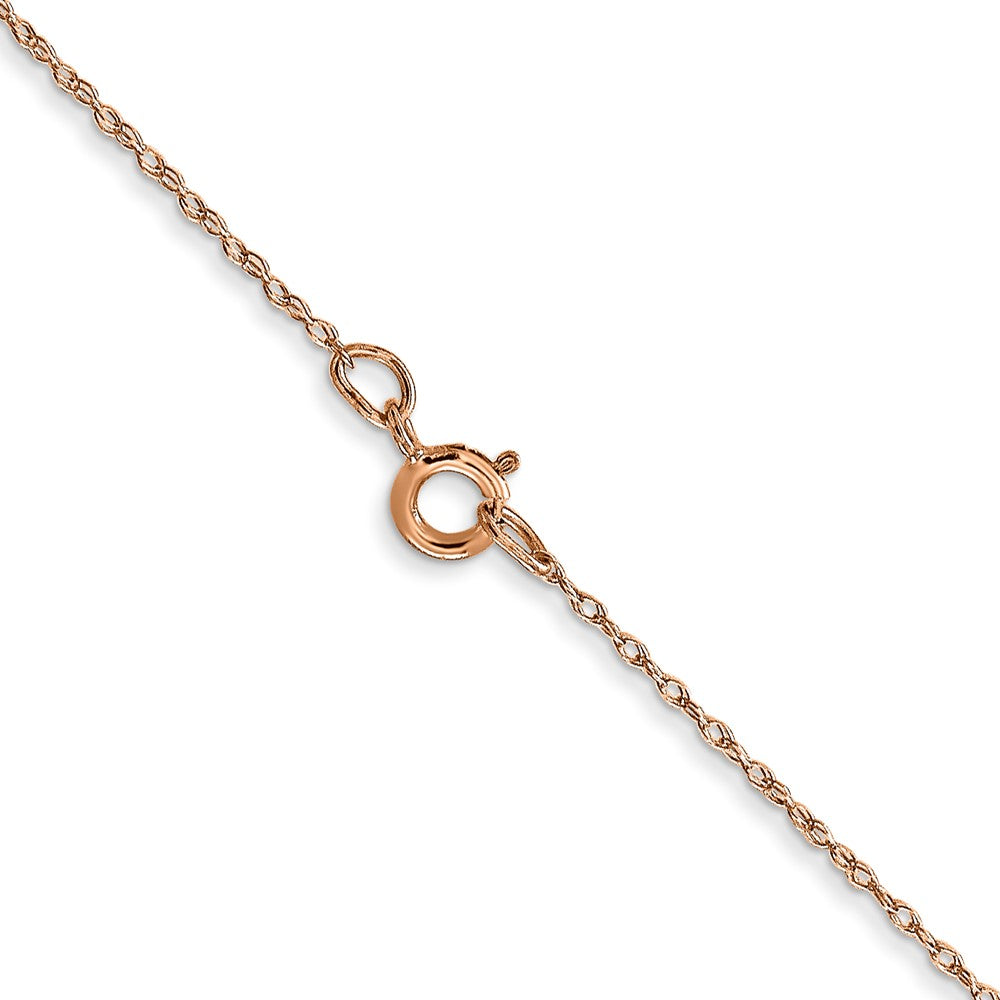 14K Rose Gold Carded .5mm Cable Rope with Spring Ring Clasp Chain