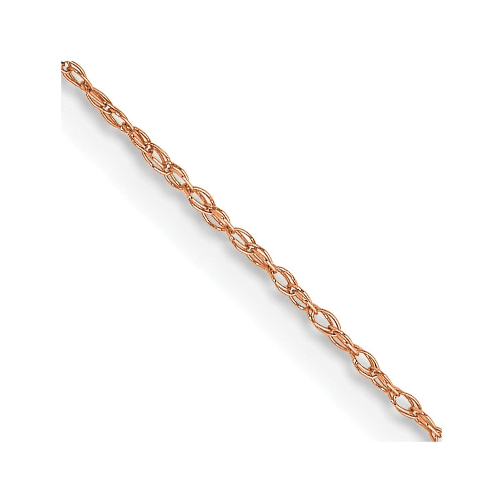 14K Rose Gold Carded .5mm Cable Rope with Spring Ring Clasp Chain