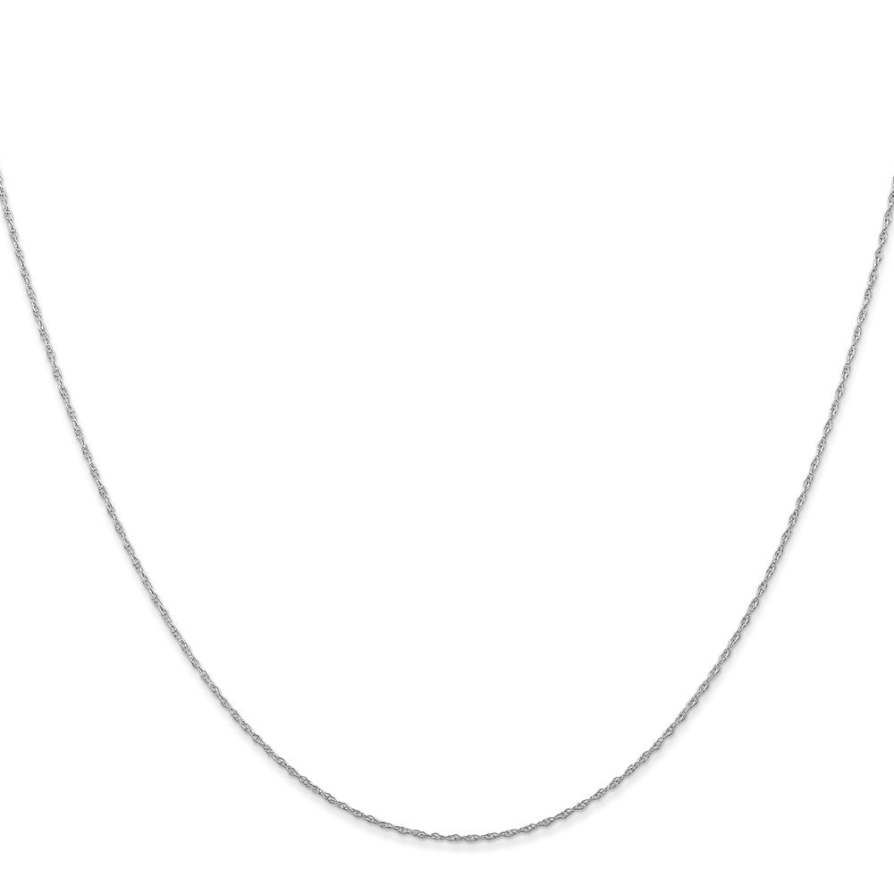 14K White Gold Carded .5mm Cable Rope with Spring Ring Clasp Chain