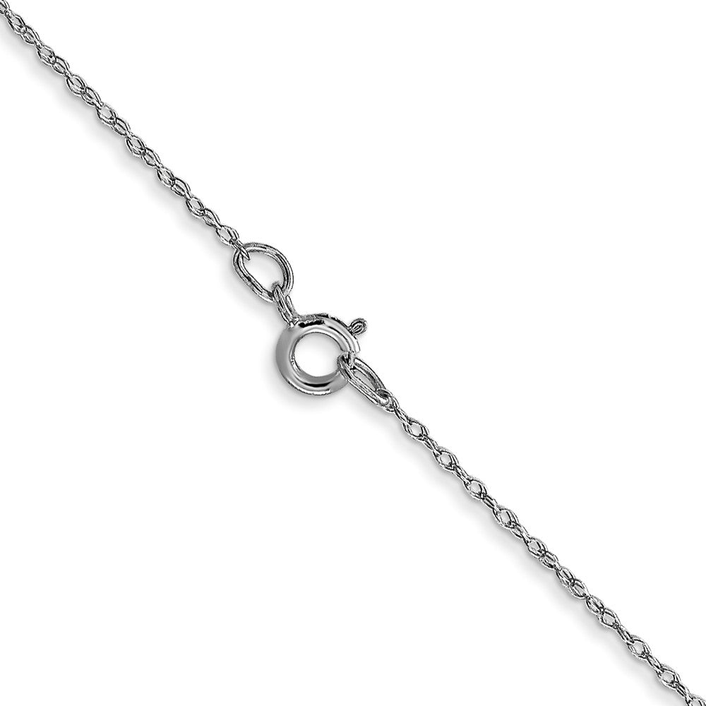 14K White Gold Carded .5mm Cable Rope with Spring Ring Clasp Chain