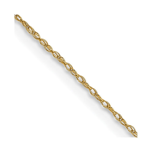14K Carded .5mm Cable Rope with Spring Ring Clasp Chain