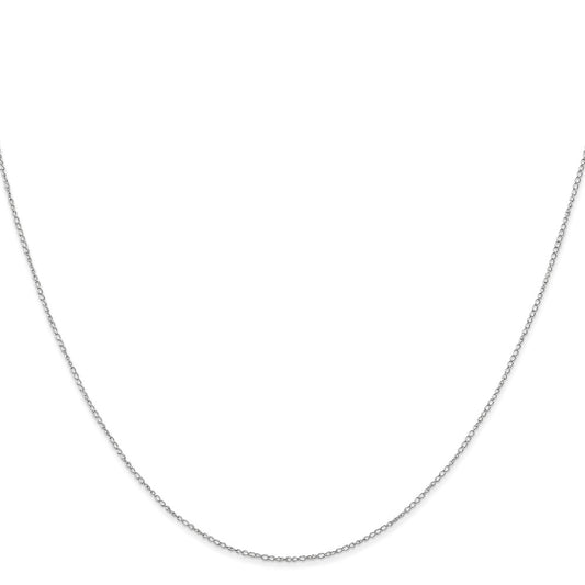 14K White Gold Carded .42mm Curb with Spring Ring Clasp Chain