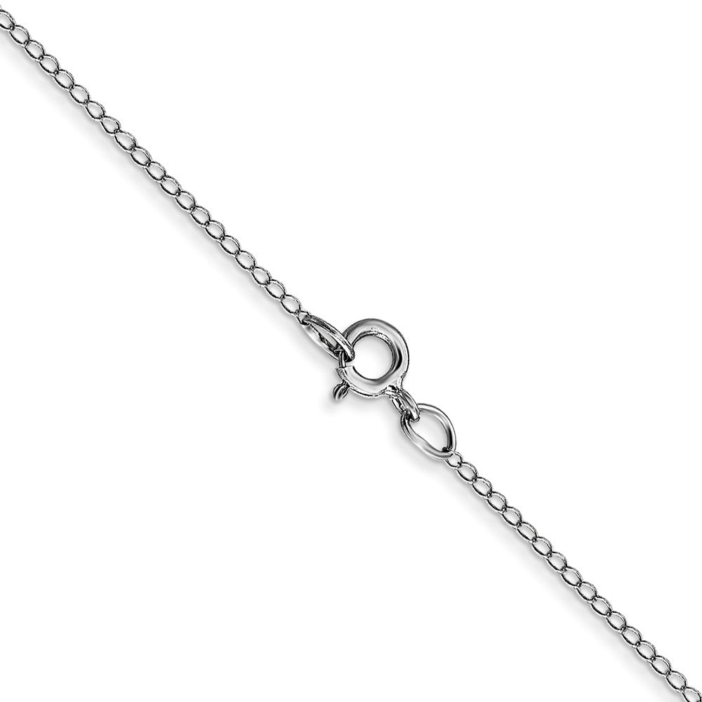 14K White Gold Carded .42mm Curb with Spring Ring Clasp Chain
