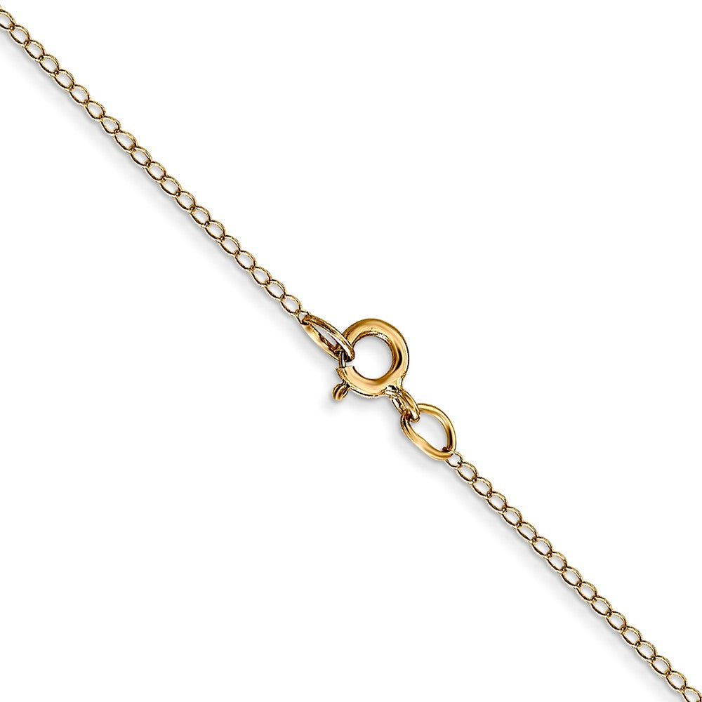 14K Carded .42mm Curb with Spring Ring Clasp Chain