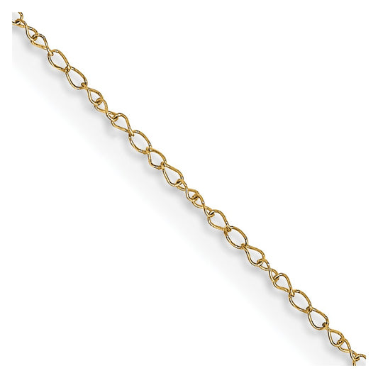 14K Carded .42mm Curb with Spring Ring Clasp Chain