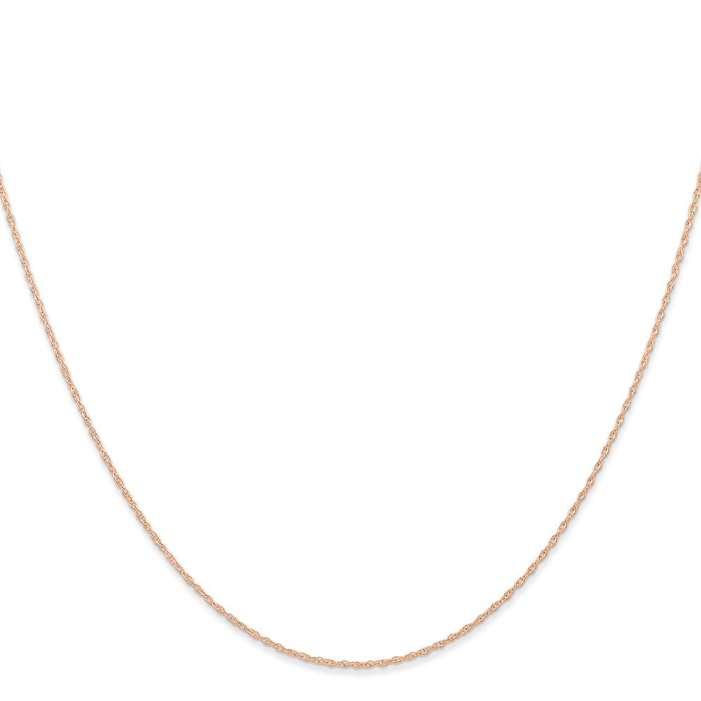 14K Rose Gold Carded .6mm Cable Rope with Spring Ring Clasp Chain