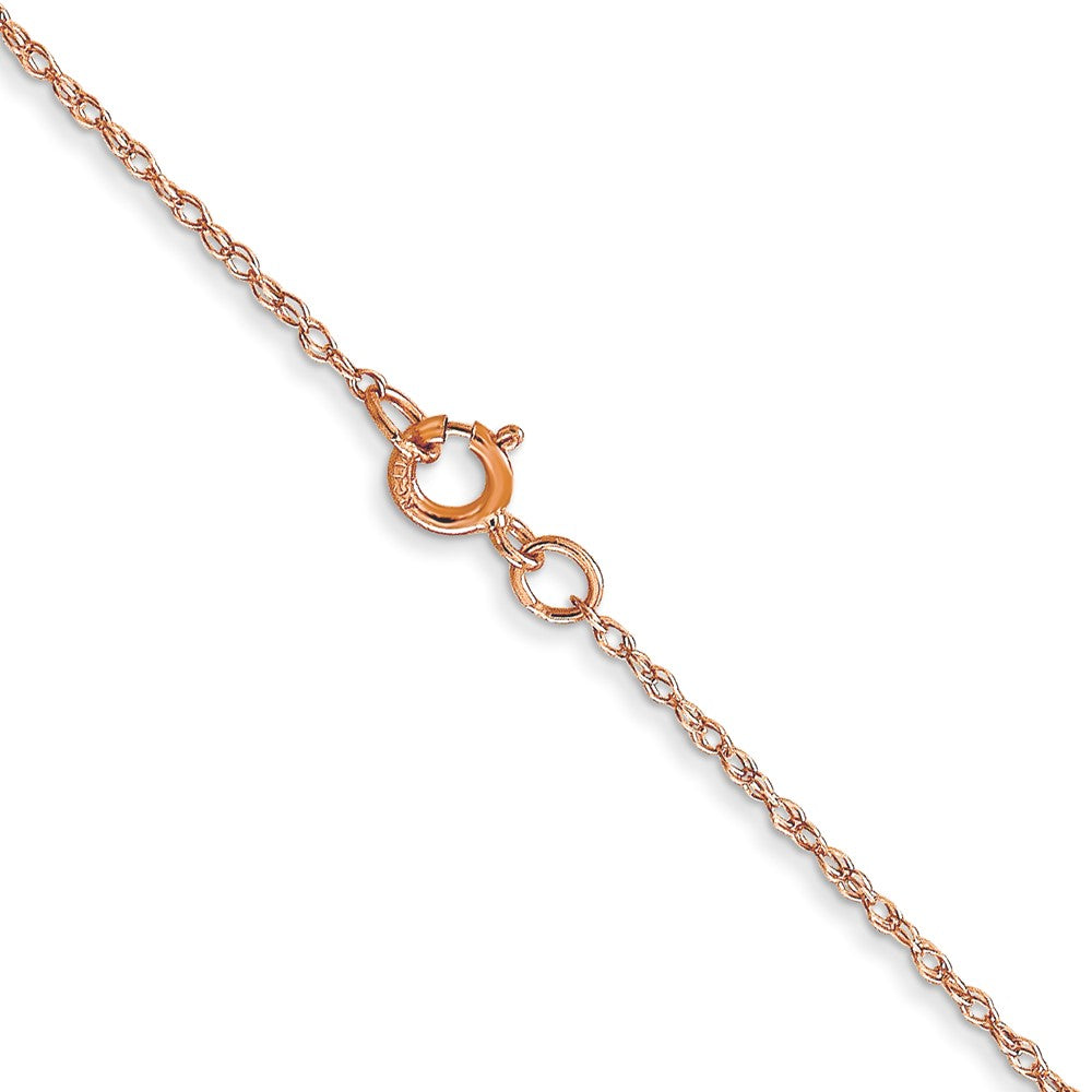 14K Rose Gold Carded .6mm Cable Rope with Spring Ring Clasp Chain