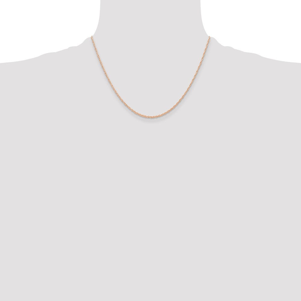 14K Rose Gold Carded .6mm Cable Rope with Spring Ring Clasp Chain