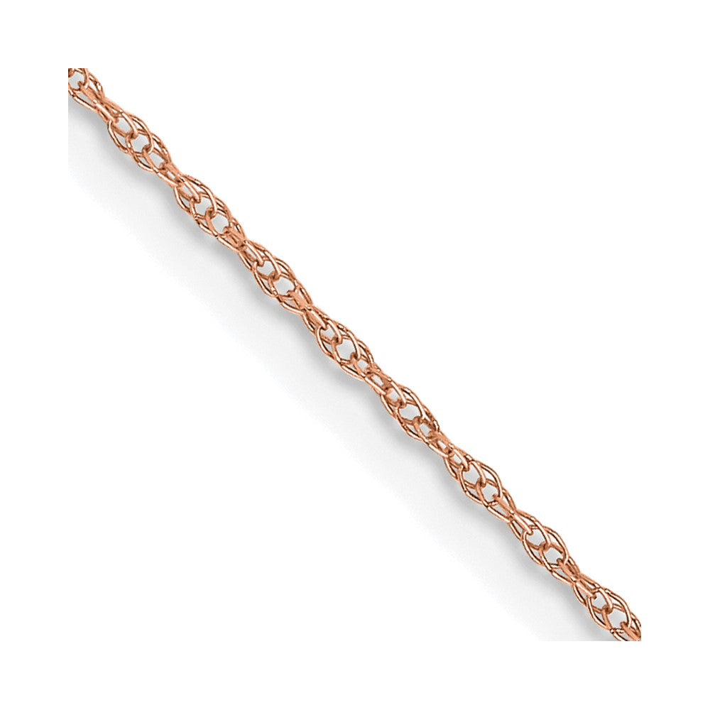 14K Rose Gold Carded .6mm Cable Rope with Spring Ring Clasp Chain