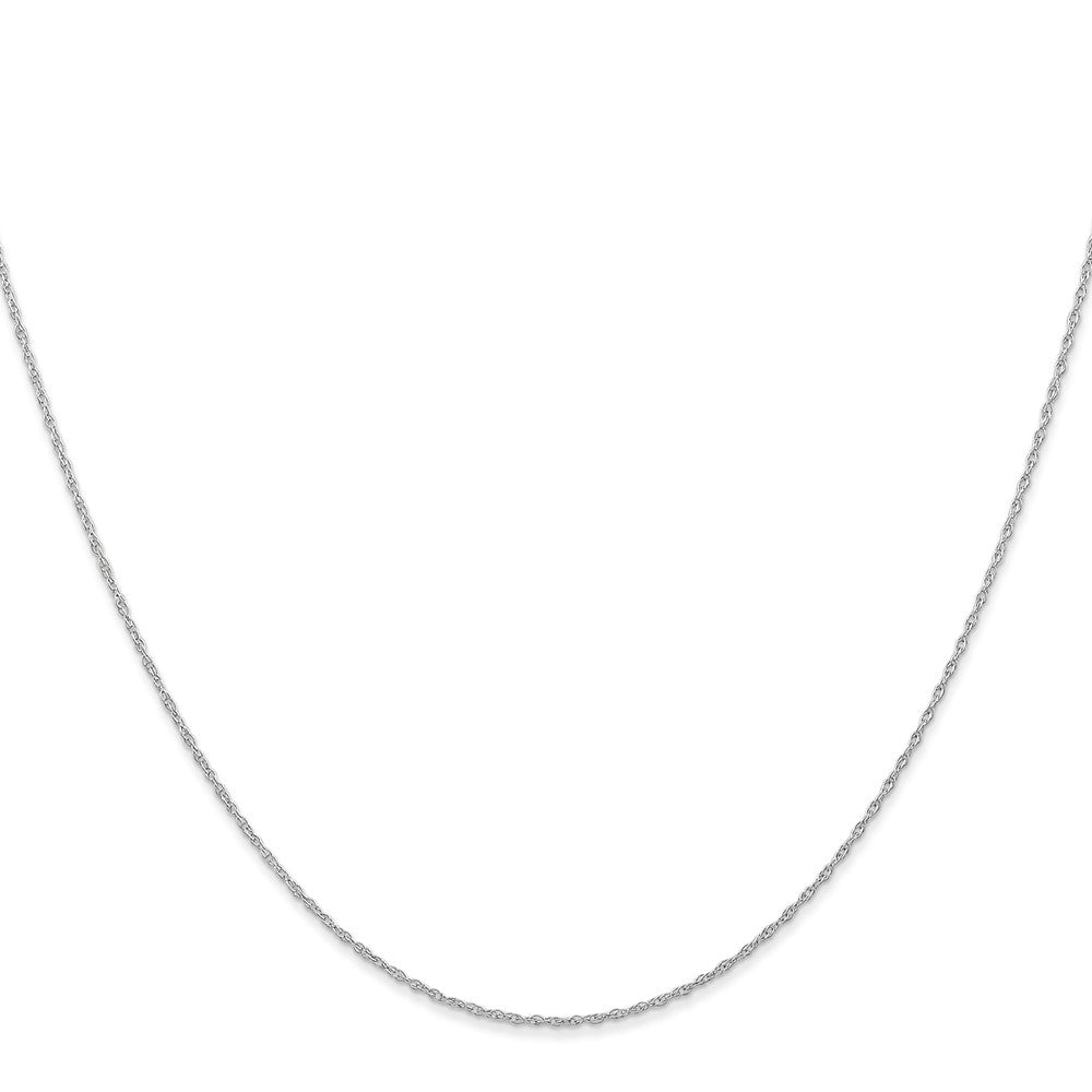 14K White Gold Carded .6mm Cable Rope with Spring Ring Clasp Chain