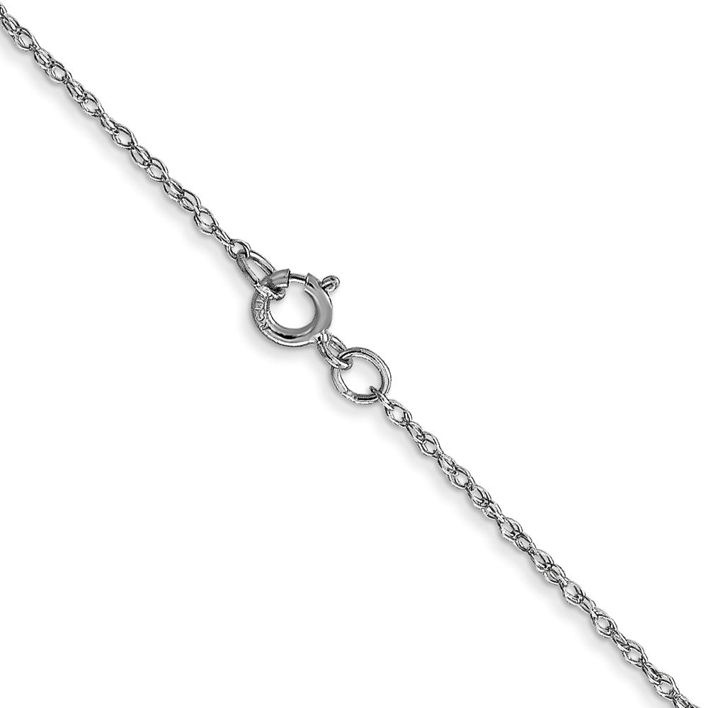 14K White Gold Carded .6mm Cable Rope with Spring Ring Clasp Chain