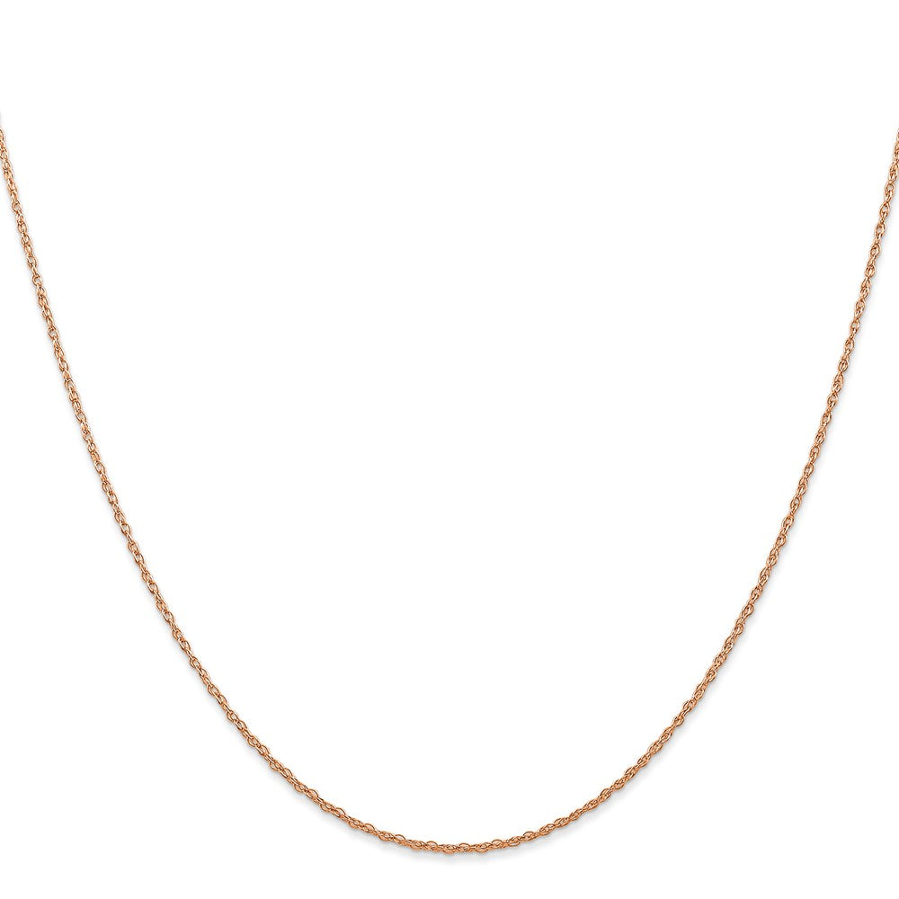 14K Rose Gold Carded .7mm Cable Rope with Spring Ring Clasp Chain