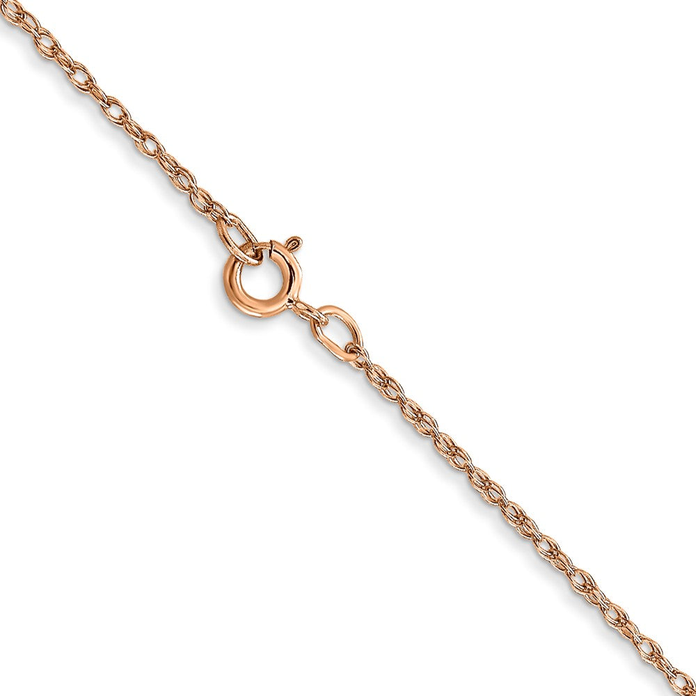 14K Rose Gold Carded .7mm Cable Rope with Spring Ring Clasp Chain