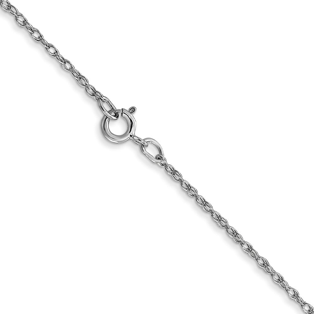 14K White Gold Carded .7mm Cable Rope with Spring Ring Clasp Chain