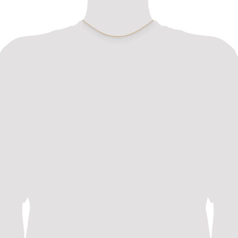 14K Carded .7mm Cable Rope with Spring Ring Clasp Chain