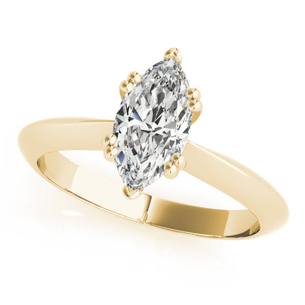14k Yellow Gold Solitaire Marquise Engagement Rings – Setting (Size 6.5)