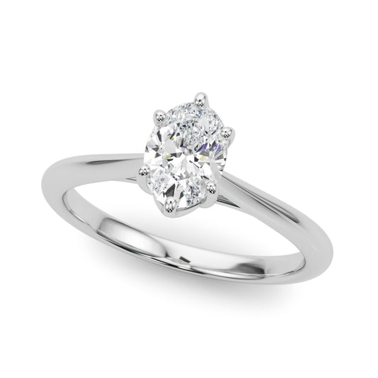 Platinum Solitaire Oval Engagement Rings – Setting (Size 7.25)