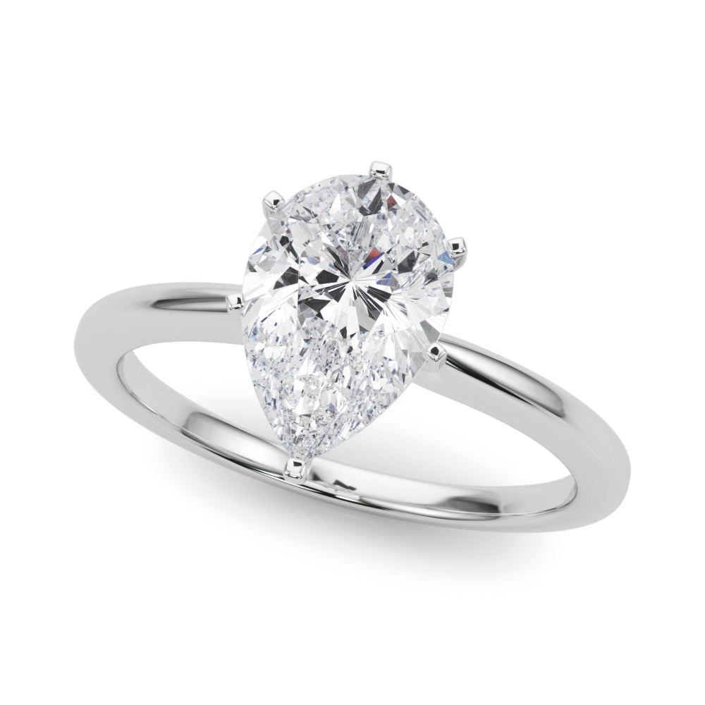 14k White Gold Solitaire Engagement Rings – Setting (Size 7.5)