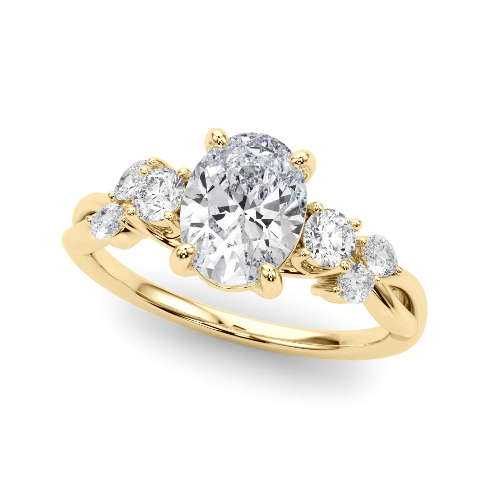 Scattered Oval Engagement Ring – Setting (Size 6)