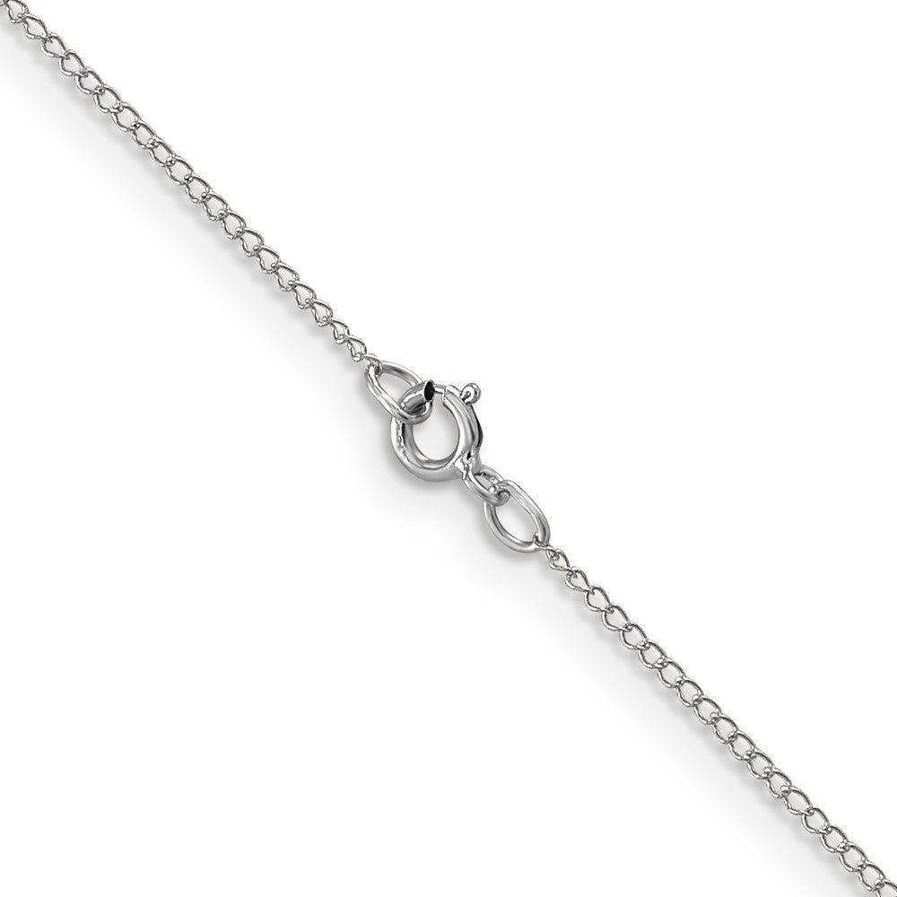 14K White Gold Carded .5mm Curb with Spring Ring Clasp Chain