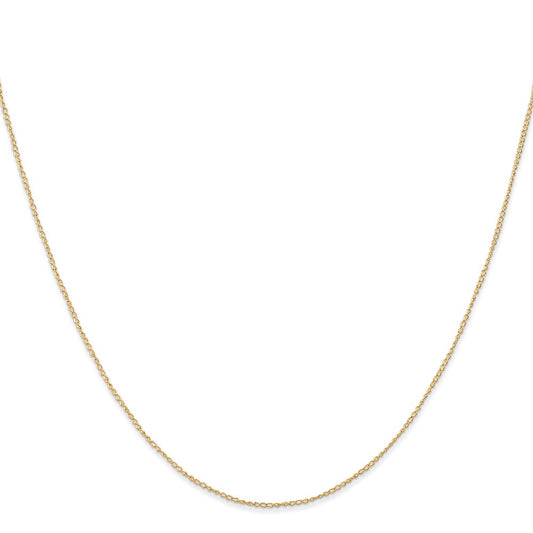 14K Carded .5mm Curb with Spring Ring Clasp Chain