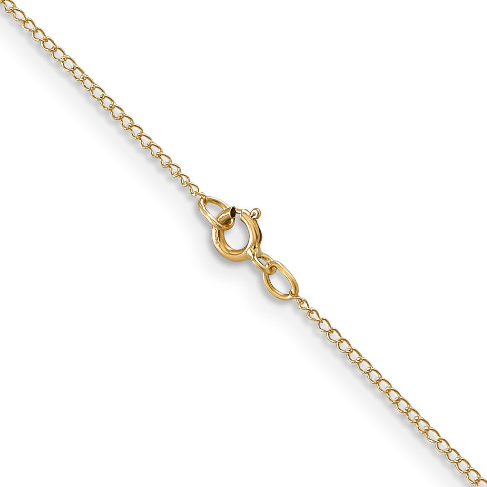 14K Carded .5mm Curb with Spring Ring Clasp Chain
