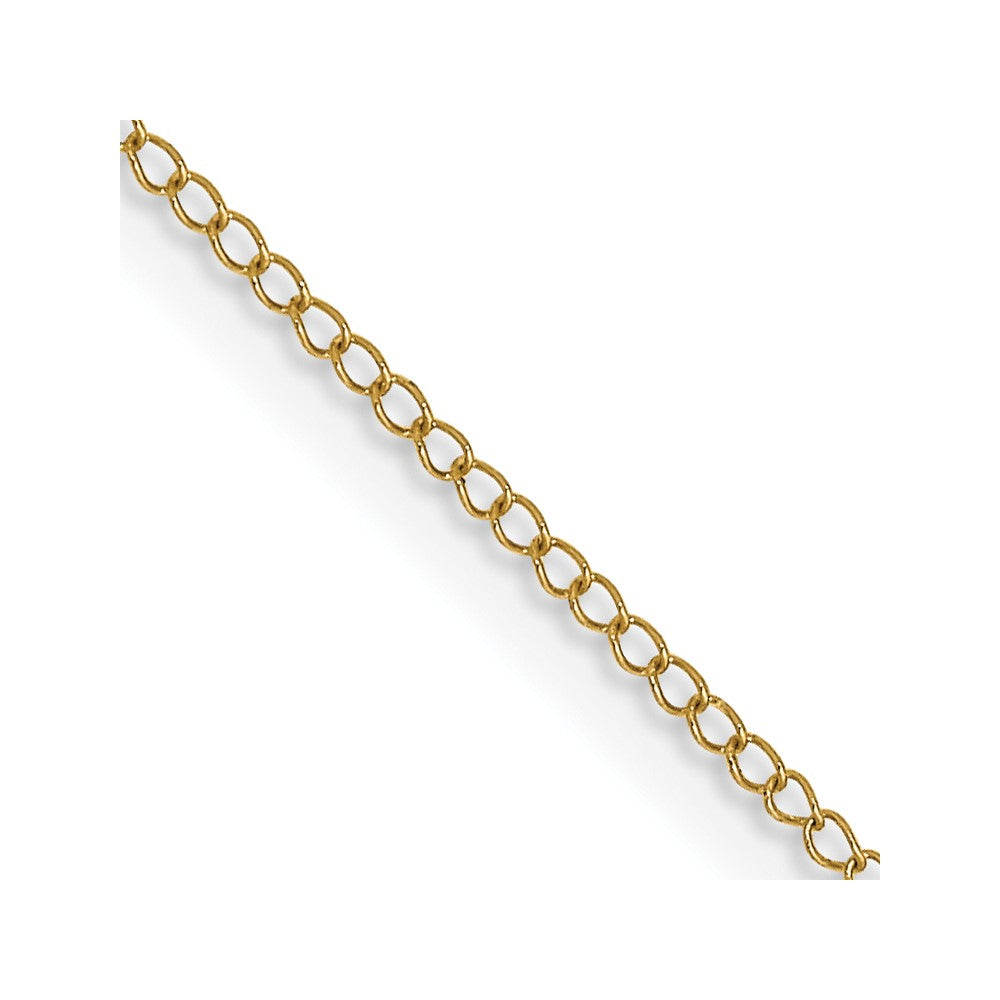 14K Carded .5mm Curb with Spring Ring Clasp Chain