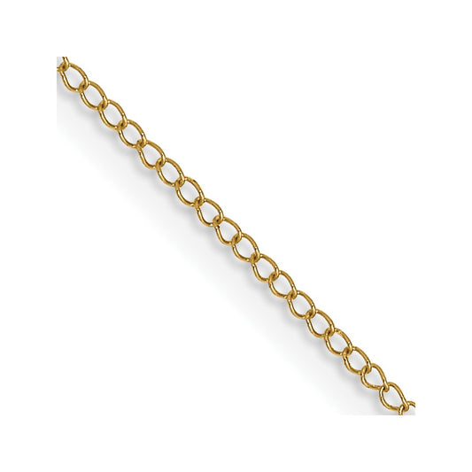 14K Carded .5mm Curb with Spring Ring Clasp Chain