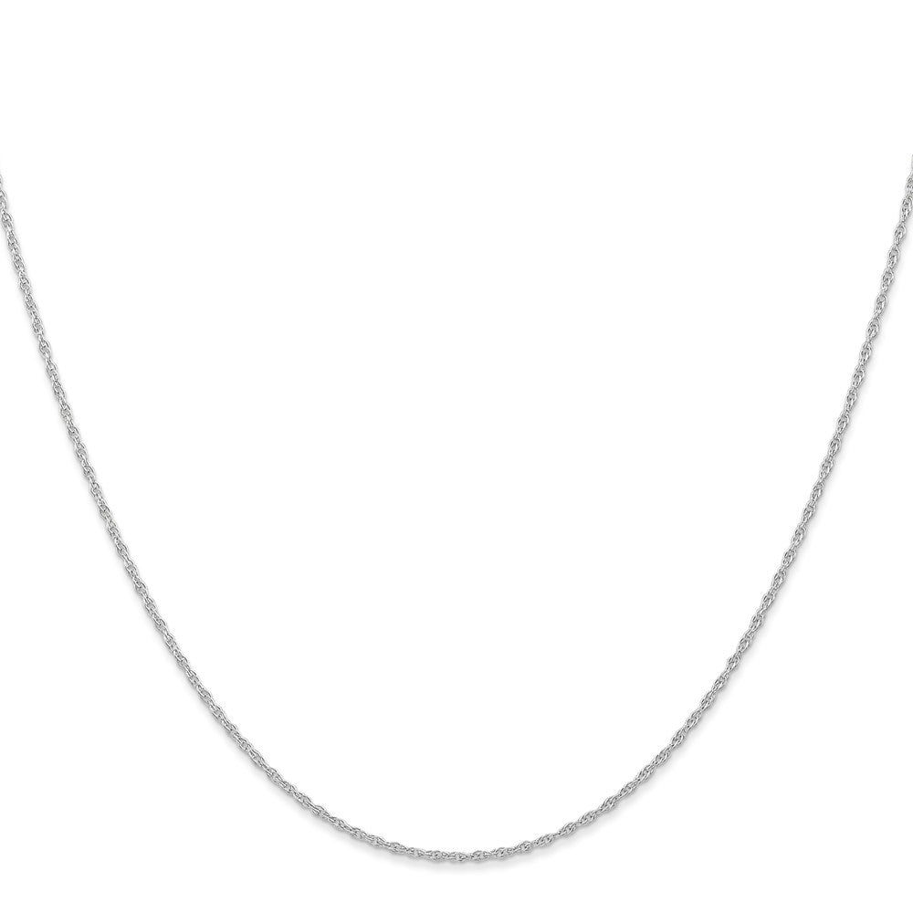 14K White Gold Carded .95mm Cable Rope with Spring Ring Clasp Chain