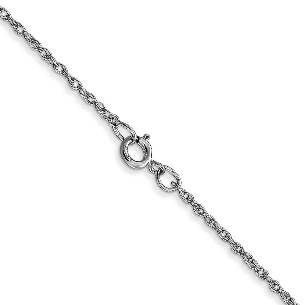 14K White Gold Carded .95mm Cable Rope with Spring Ring Clasp Chain