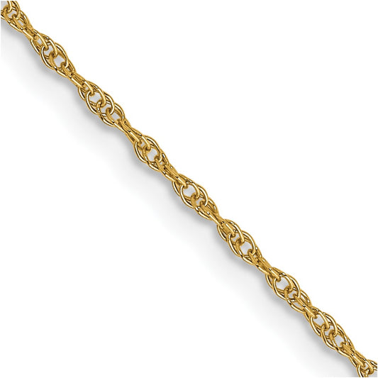 14K Carded .95mm Cable Rope with Spring Ring Clasp Chain