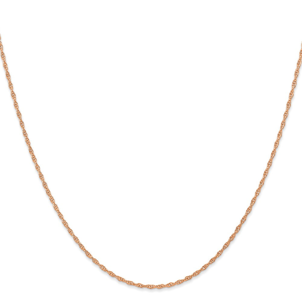 14K Rose Gold Carded 1.15mm Cable Rope with Spring Ring Clasp Chain