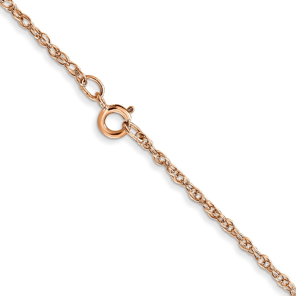 14K Rose Gold Carded 1.15mm Cable Rope with Spring Ring Clasp Chain