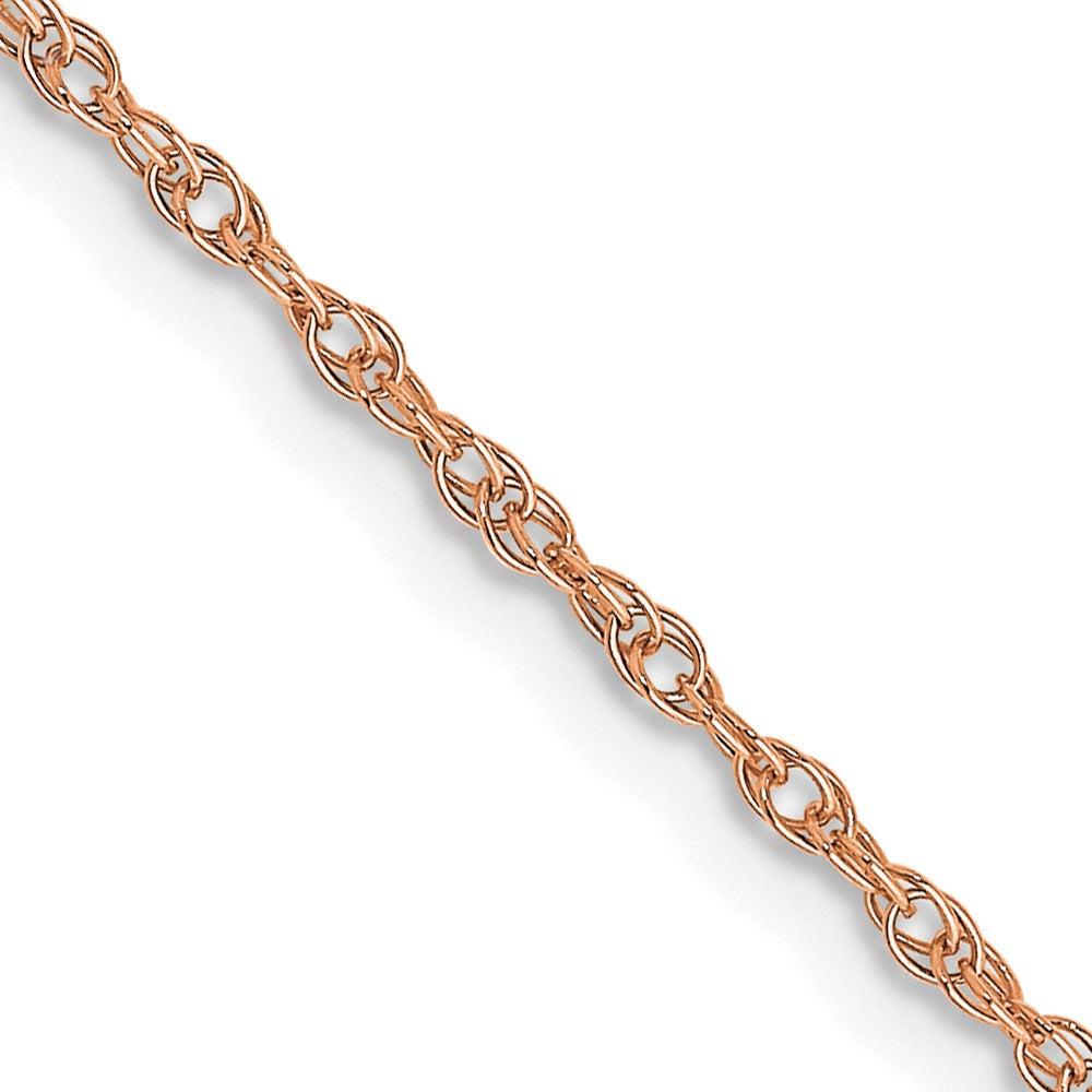 14K Rose Gold Carded 1.15mm Cable Rope with Spring Ring Clasp Chain