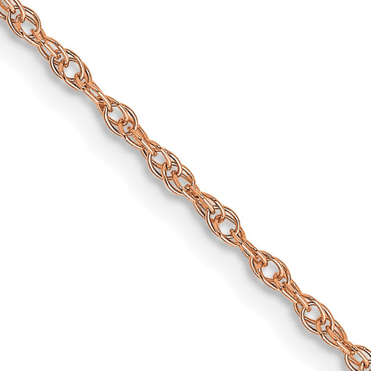 14K Rose Gold Carded 1.15mm Cable Rope with Spring Ring Clasp Chain