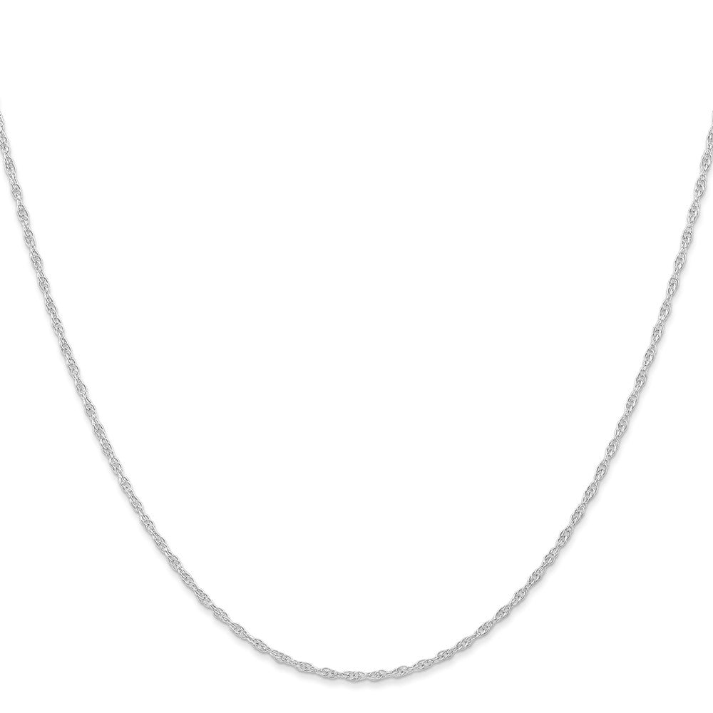 14K White Gold Carded 1.15mm Cable Rope with Spring Ring Clasp Chain