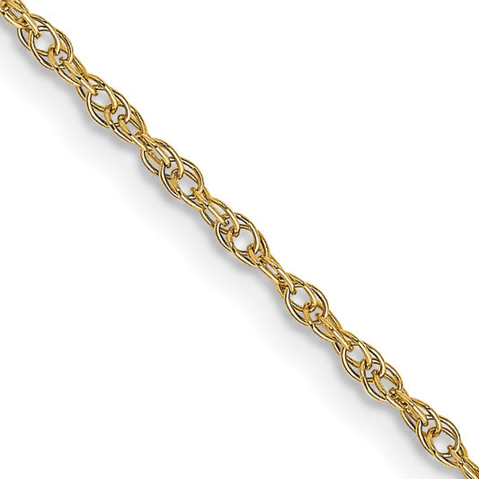 14K Carded 1.15mm Cable Rope with Spring Ring Clasp Chain