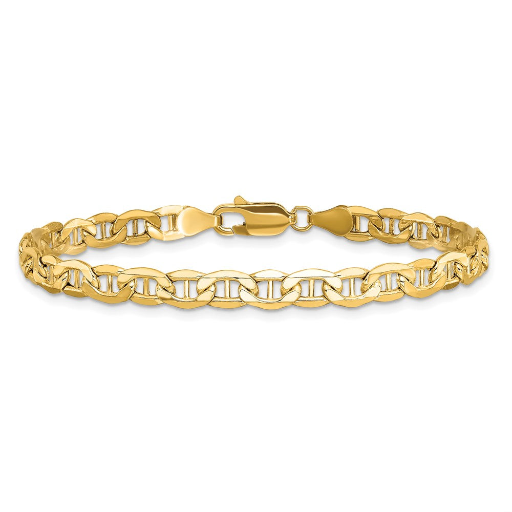 14K 4.75mm Semi-Solid Anchor with Lobster Clasp Bracelet