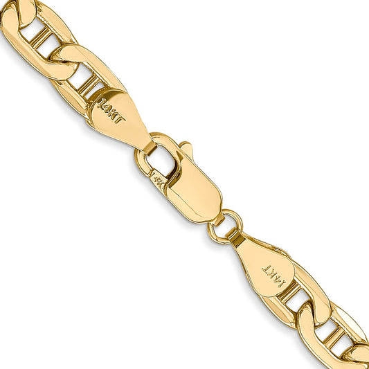 14K 5.5mm Semi-Solid Anchor with Lobster Clasp Chain