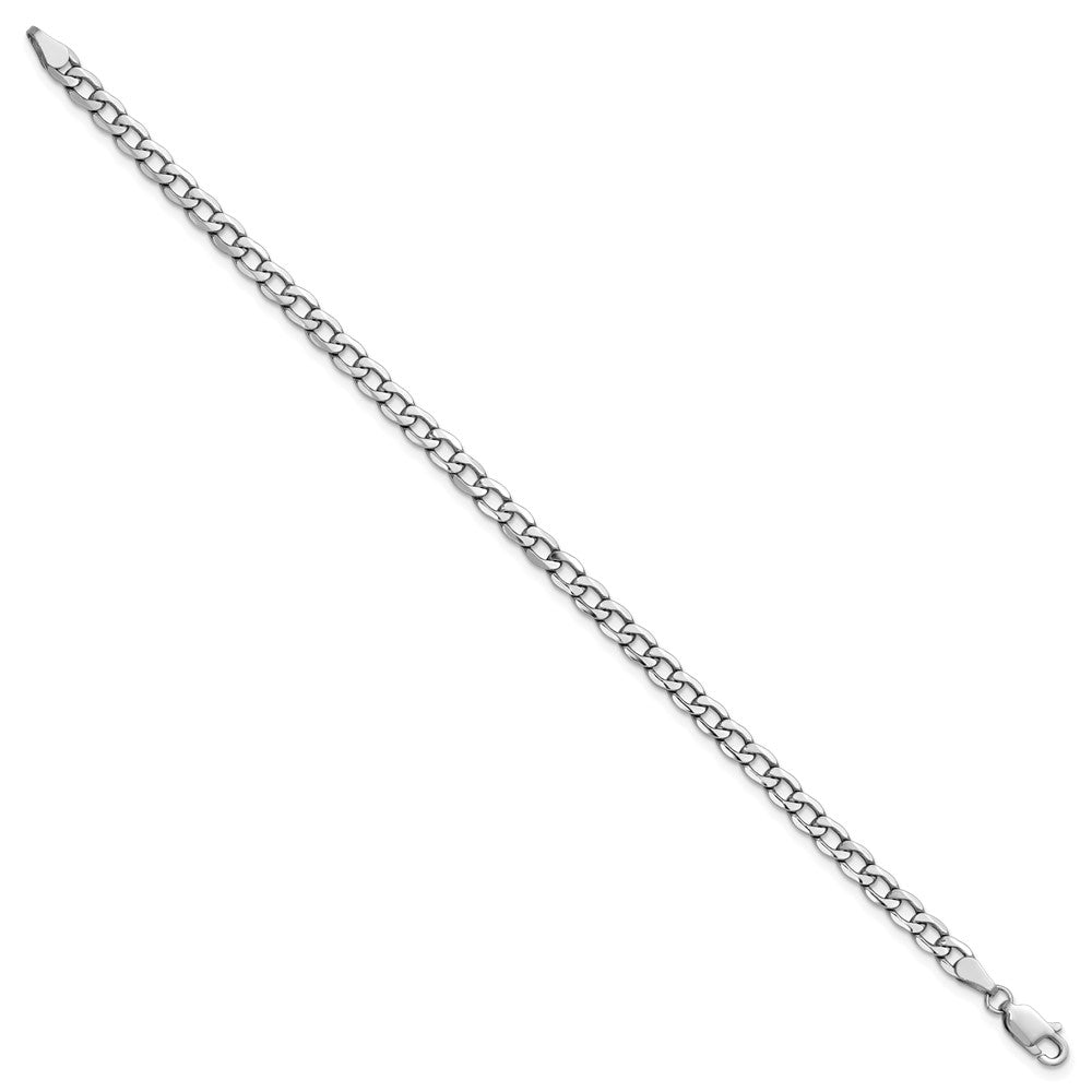 14k White Gold 4.3mm Semi-Solid Curb Chain