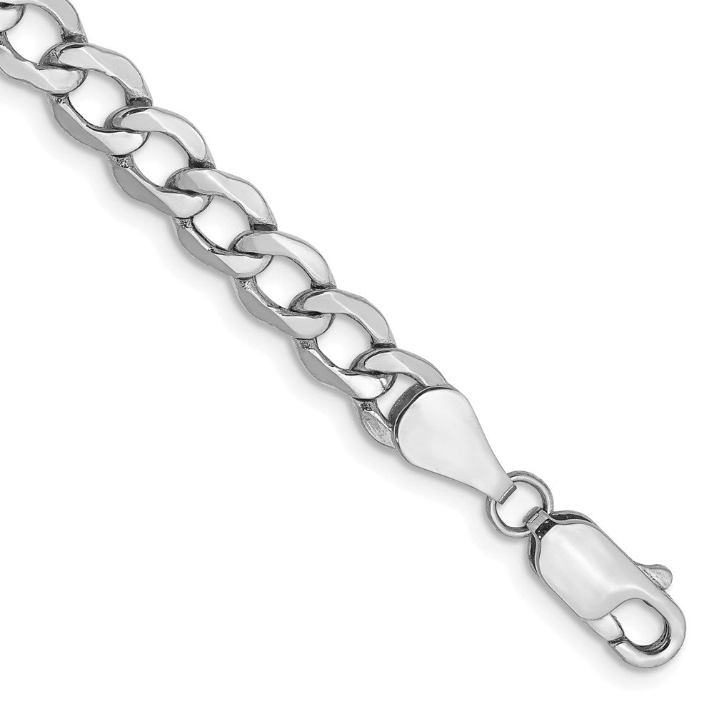 14k White Gold 5.25mm Semi-Solid Curb Chain