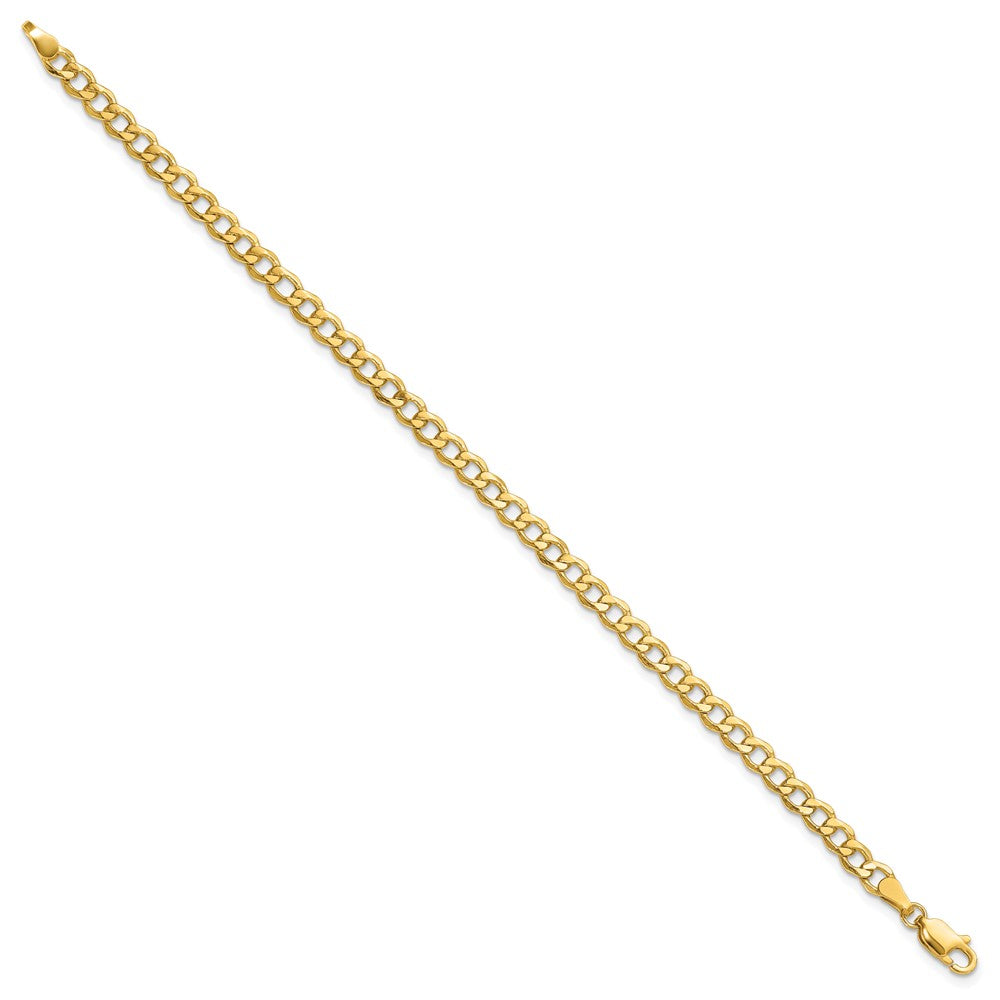 14K 4.3mm Semi-Solid Curb with Lobster Clasp Anklet